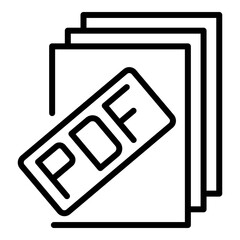 Poster - Pdf file report icon. Outline pdf file report vector icon for web design isolated on white background