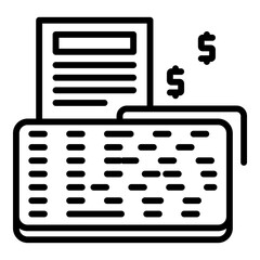 Poster - finance report icon. outline finance report vector icon for web design isolated on white background