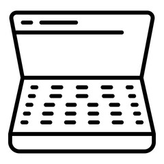 Poster - Laptop report icon. Outline laptop report vector icon for web design isolated on white background