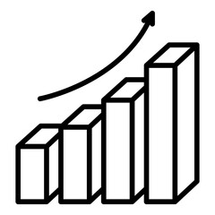 Poster - Grow up graph report icon. Outline grow up graph report vector icon for web design isolated on white background