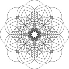 Easy Mandala coloring book simple and basic for beginners, seniors and children. Set of Mehndi flower pattern for Henna drawing and tattoo. Decoration in ethnic oriental, Indian style.