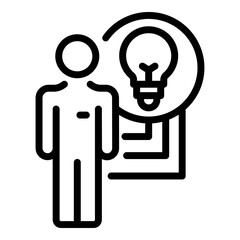 Poster - Reportage idea icon. Outline reportage idea vector icon for web design isolated on white background