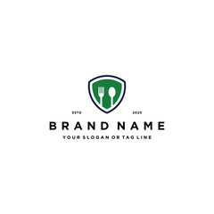 Wall Mural - food shield logo design vector