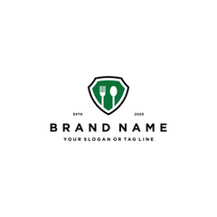 Wall Mural - food shield logo design vector