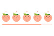 Peach character. Peach emoji. Peach emoticon. Cute style peach character. Illustration vector.