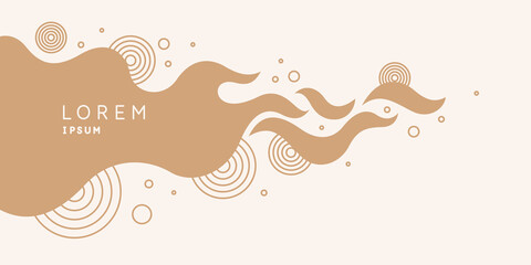 Poster - Poster with dynamic waves. Vector illustration in minimal style. Abstract background.