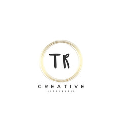 TR Beauty vector initial logo, handwriting logo art design of initial signature, wedding, fashion, jewerly, boutique, floral and botanical with creative template for any company or business.