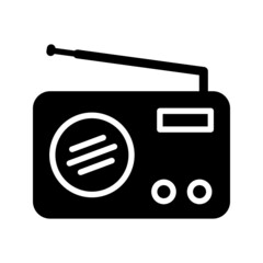 Poster - Radio line icon, outline vector sign, linear style pictogram isolated on white. Symbol, logo illustration.