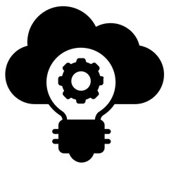 Wall Mural - an icon design of cloud innovation, solid style vector
