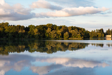 view of sunset above the lake