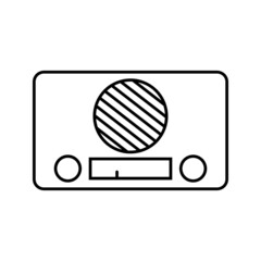 Poster - Radio line icon, outline vector sign, linear style pictogram isolated on white. Symbol, logo illustration.