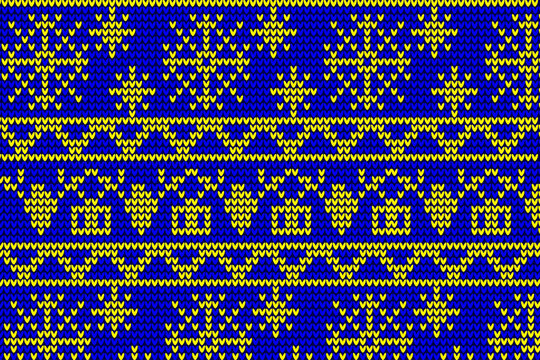 Vector Illustration Winter Knitted Pattern 