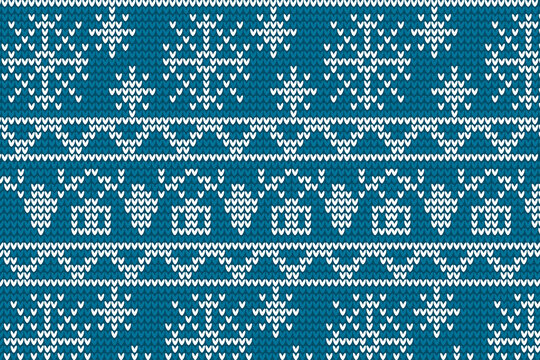 Vector Illustration Winter Knitted Pattern 