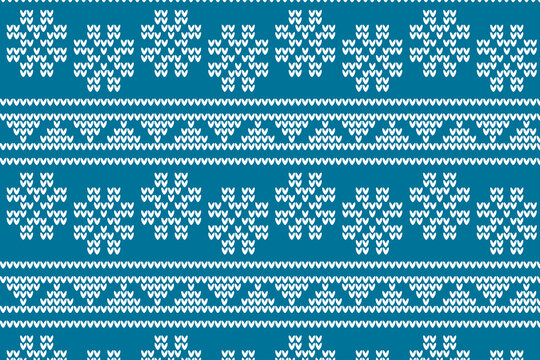 Vector Illustration Winter Knitted Pattern 