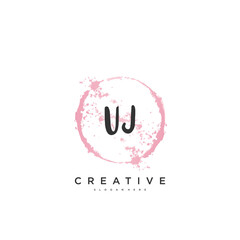 UJ Beauty vector initial logo, handwriting logo art design of initial signature, wedding, fashion, jewerly, boutique, floral and botanical with creative template for any company or business.