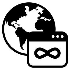 Wall Mural - 
Icon of content sharing in solid style 
