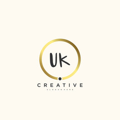 UK Beauty vector initial logo, handwriting logo art design of initial signature, wedding, fashion, jewerly, boutique, floral and botanical with creative template for any company or business.