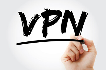 Aufkleber - VPN - Virtual Private Network acronym with marker, technology concept background