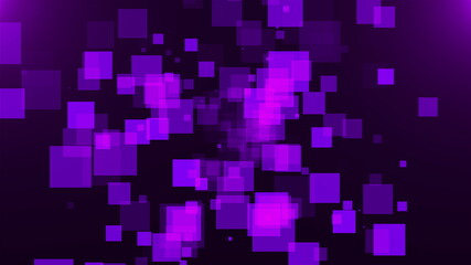 Poster - Space with many flying transparent squares. Computer generated 3d rendering abstract backdrop