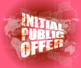 Poster - initial public offer on digital touch screen