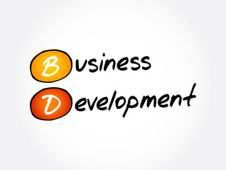 Poster - BD - Business Development acronym, business concept background