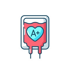 Sticker - Blood donation RGB color icon. Healthcare charity campaign. Volunteer to aid against disease. Emergency medical help. Donor for patient. Save life. Blood bank. Isolated vector illustration