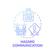 Hazard communication concept icon. Top workplace safety violations. Things that employers implement in work environment idea thin line illustration. Vector isolated outline RGB color drawing