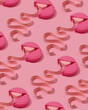 Pattern of pink chewing gums