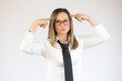 © Danko - Business caucasian woman thinking on a white background