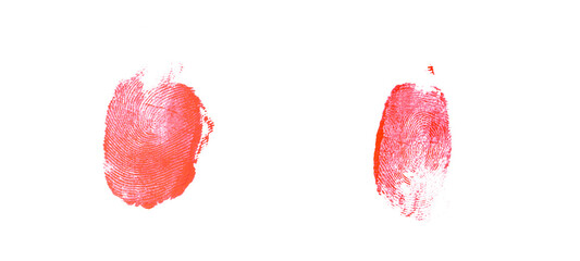Poster - bloody fingerprint isolated on a white background