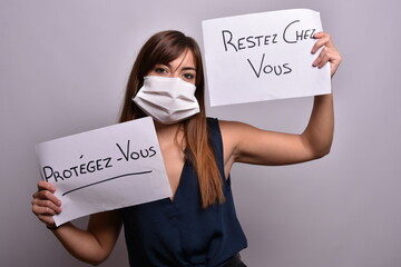 Sticker - Mesures actuelles : protégez vous et restez chez vous