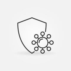 Poster - virus protection outline vector concept icon or design element