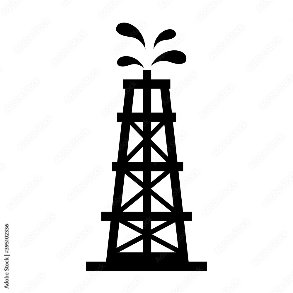 Oil rig icon, logo isolated on white background Stock Vector | Adobe Stock