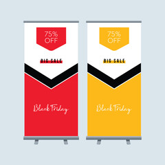 Wall Mural - black friday x banner. roll up banner design template, vertical, abstract background, pull up design