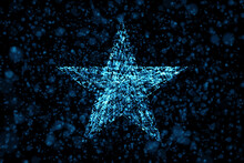 Digital Composite Image Of Shining Star Over Abstract Background