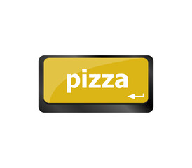 Aufkleber - Computer keyboard with blue pizza word on enter key