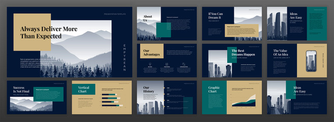 Wall Mural - modern keynote presentation templates set. use for creative powerpoint presentation background, broc