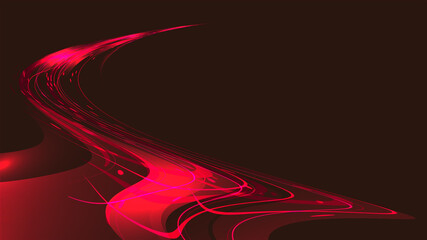 Texture abstract red burgundy cosmic magical glowing bright shining neon lines of spirals waves of strips of threads of energy patterns and copy space. The backgroun illustration