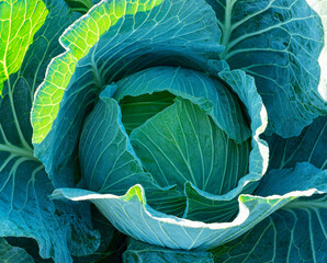 close up of cabbage in the cabbage patch