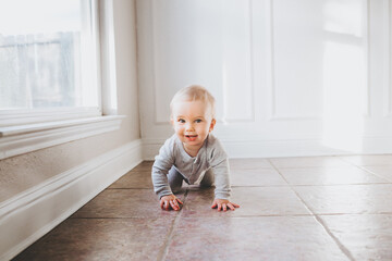 Wall Mural - Adorable One Year Old Baby Boy at Home