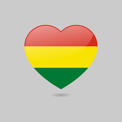 Wall Mural - Vector Glossy Bolivia Flag Heart