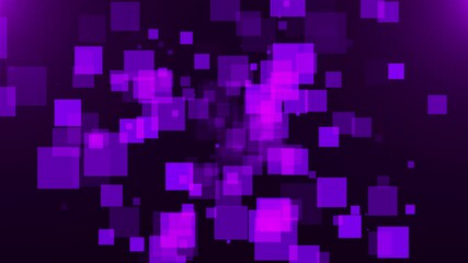 Poster - Space with many flying transparent squares. Computer generated 3d rendering abstract backdrop