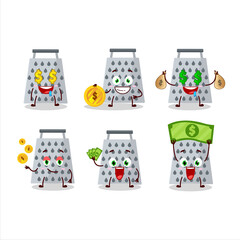 Poster - Grated cheese cartoon character with cute emoticon bring money