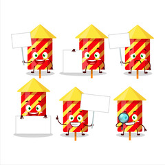 Sticker - Red firecracker cartoon character bring information board