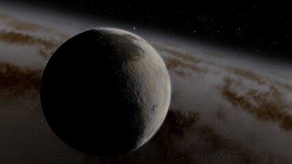 deep space planets in the starlight. science fiction illustration