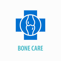 Sticker - Joint icon. Knee bones logo template. Vector illustration.