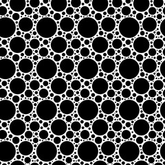 Wall Mural - Seamless pattern. Black circles of different sizes.	