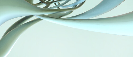 Aufkleber - Abstract technology background Creative idea and Green Curves connection of Cyber technology Ai tech wire network futuristic concepts,copy space,banner, website, - 3d rendering