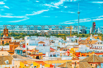 Wall Mural - Panoramic view of the city of Seville from the observation platf