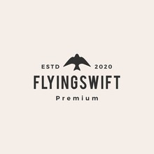 Flying Swift Bird Hipster Vintage Logo Vector Icon Illustration